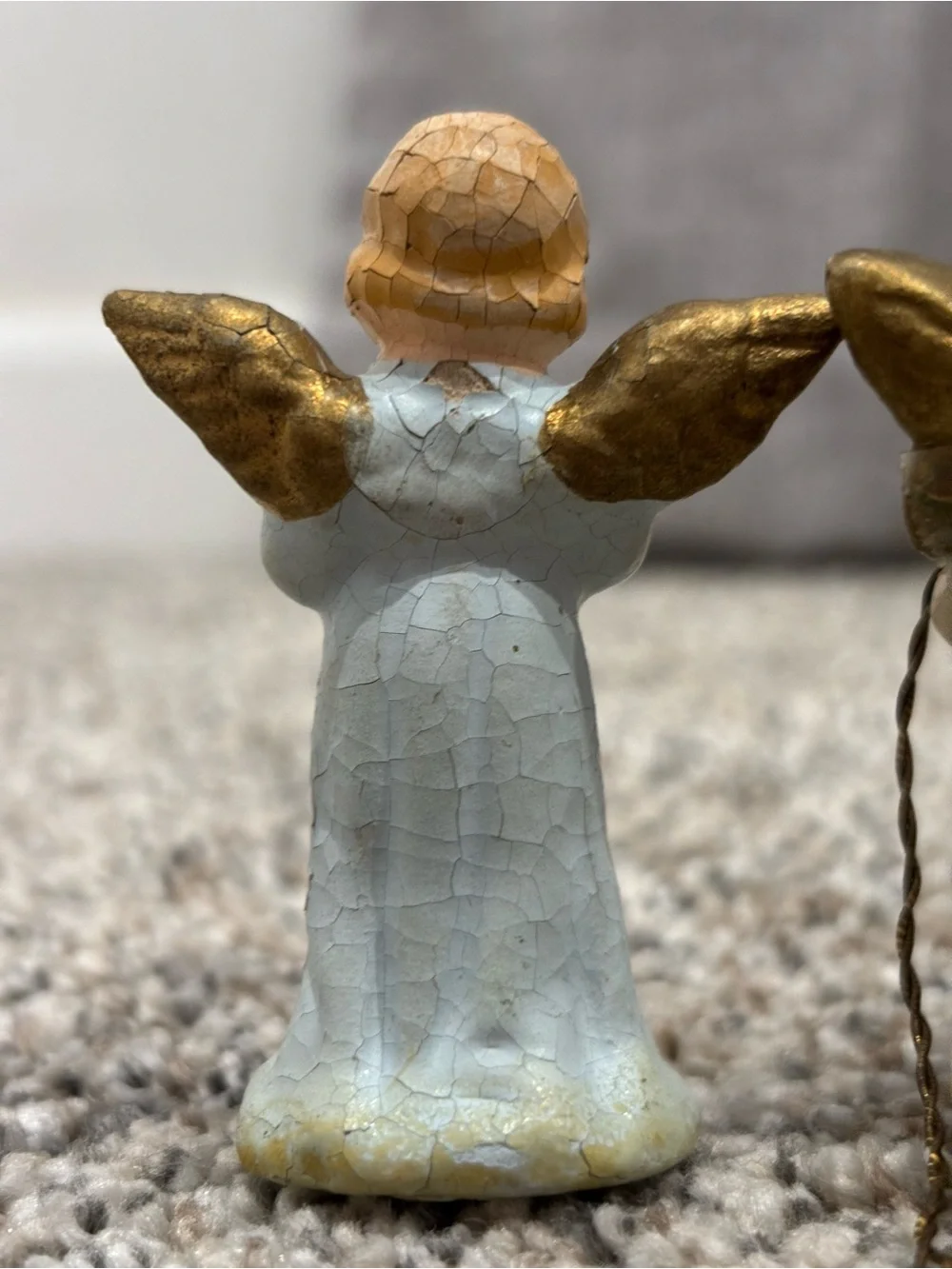 Vintage 1940s Paper Mache Angle Ornaments US Zone Western Germany Set of 3